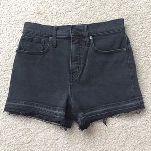 Madewell High Rise Denim Shorts Faded Black 25